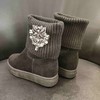 lfgj BC001 厚底内增高女靴子加绒磨砂针织毛线短靴百搭防滑女靴 商品缩略图8