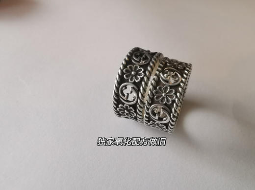 𝐆𝐮𝐜𝐜•雏菊纯银 InterlockingG 女士戒指 窄8.5mm 商品图5