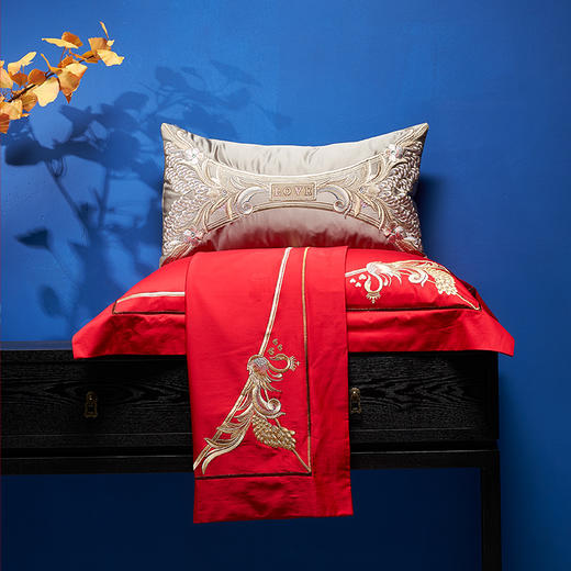 【6F】堂皇 盛世锦绣-四件套 赠高档被芯+高档枕芯（礼盒枕芯）+靠垫芯 商品图2