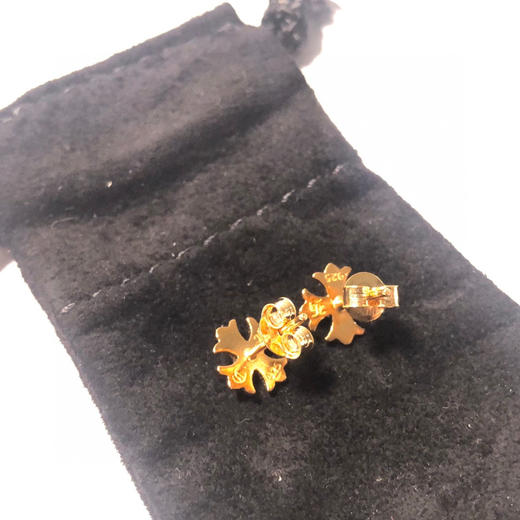 𝘾𝙝𝙧𝙤𝙢𝙚𝙃𝙚𝙖𝙧𝙩𝙨克罗心22k镀金镶石耳钉 商品图3