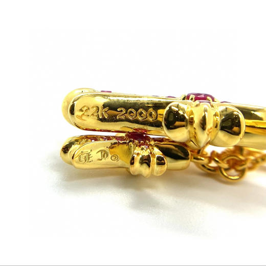 𝐂𝐡𝐫𝐨𝐦𝐞 𝐡𝐞𝐚𝐫𝐭𝐬克罗心22k镀金红钻双十字架项链 商品图6