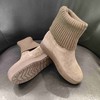 lfgj BC001 厚底内增高女靴子加绒磨砂针织毛线短靴百搭防滑女靴 商品缩略图4