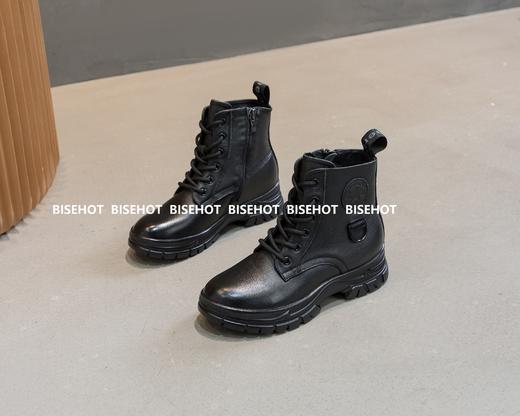 新品牛皮冬季薄绒舒适增高矮靴653B15526 商品图2