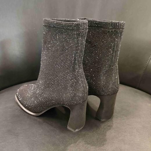 lfgj BM604   女潮ins网红中筒粗跟弹力满钻时装靴 商品图2