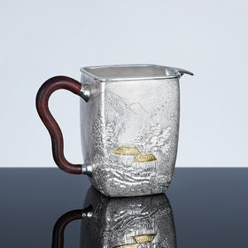 子佩集S999银【云影仙踪】嵌金公道杯摆件【ZJ003】原创作品2211