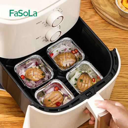 FaSoLa空气炸锅专用纸碗锡纸家用垫油纸方形烤箱家用铝箔烤盘纸垫 商品图2