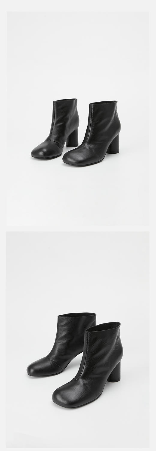 HIDEMI 蜥蜴纹圆头极简粗跟踝靴短靴 商品图7