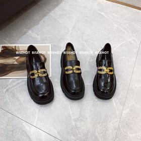 新品贴皮薄绒垫柔软百搭乐福鞋756B15671