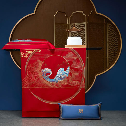 【6F】堂皇 海誓山盟-六件套 赠高档被芯+高档枕芯（礼盒枕芯）+靠垫芯 商品图3