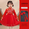 DY-8155-1儿童汉服裙冬款加绒女孩中国风唐装古装旗袍拜年服女童连衣裙 商品缩略图5