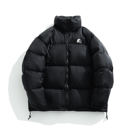 「黑白两色！新款立领羽绒服」韩路日系男装 冬季新款羽绒服男女情侣装潮牌印花加厚面包服外套上衣 商品图5