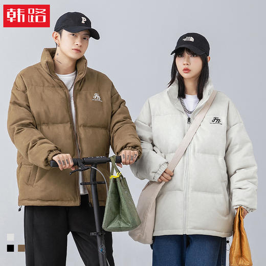 【春节不打烊】「三色可选！麂皮绒棉服」韩路日系男装 2022冬季新款潮牌加厚面包服棉衣外套上衣 商品图0