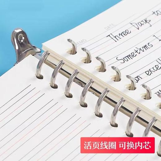A4大号初中高中学生英语活页笔记本16k英语四线三格本b5英文单词本A5可拆卸加厚大号英语线圈本可加页小学生 商品图2