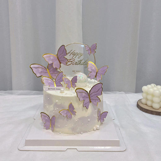 仙气飘飘一蝴蝶款鲜奶动物奶油蛋糕  商品图0