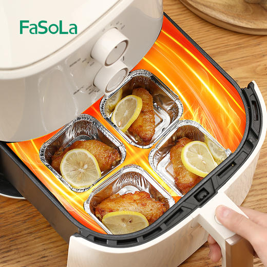 FaSoLa空气炸锅专用纸碗锡纸家用垫油纸方形烤箱家用铝箔烤盘纸垫 商品图3