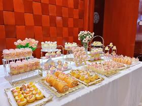 粉色婚礼甜品台  具体私信