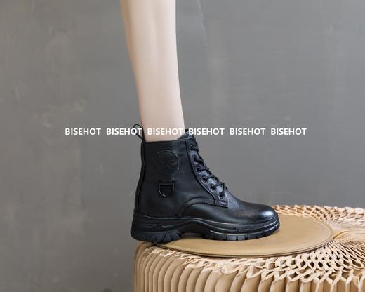新品牛皮冬季薄绒舒适增高矮靴653B15526 商品图7