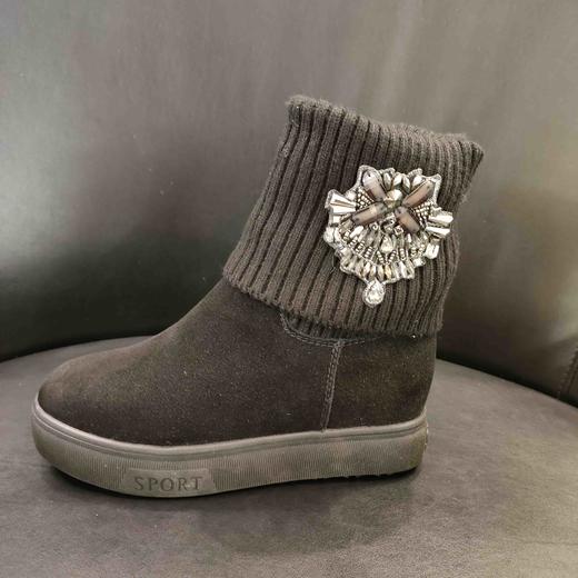 lfgj BC001 厚底内增高女靴子加绒磨砂针织毛线短靴百搭防滑女靴 商品图7