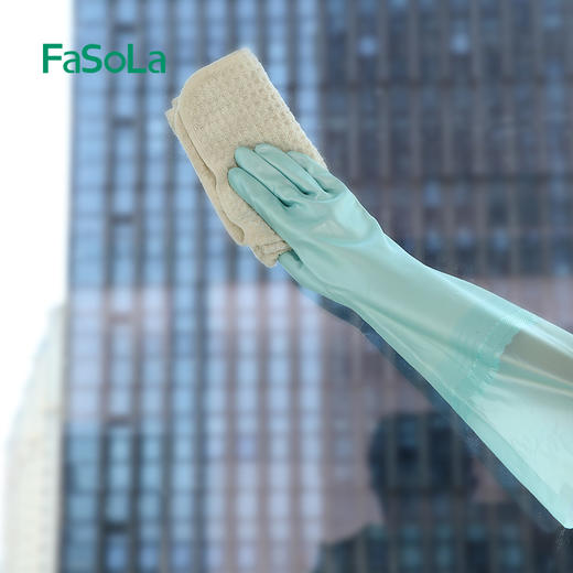 FaSoLa手套家务洗碗厨房耐用加长加绒冬季防水洗衣服家用冬天保暖 商品图3