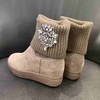 lfgj BC001 厚底内增高女靴子加绒磨砂针织毛线短靴百搭防滑女靴 商品缩略图2