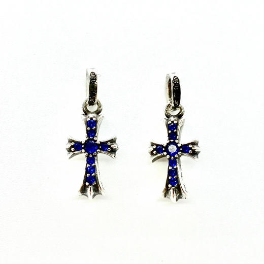 𝗖𝗵𝗿𝗼𝗺𝗲 𝗛𝗲𝗮𝗿𝘁𝘀 Babyfat 镶蓝钻耳钉 商品图8