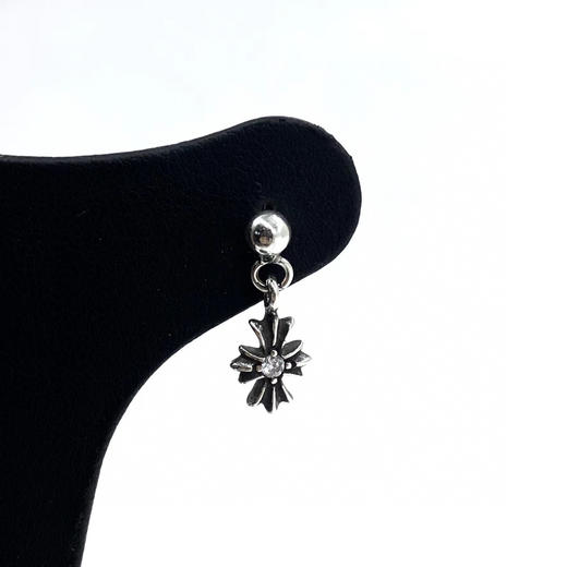 短十字花镶石吊坠耳钉 商品图3