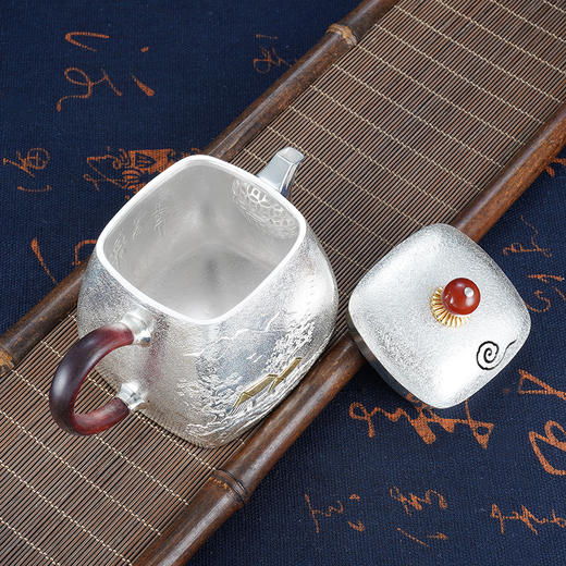 子佩集S999银【云影仙踪】嵌金茶壶摆件【ZJ002】原创作品2211 商品图3