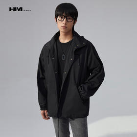 HIM漢崇  可收纳连帽夹克男后背定制印花轻薄风衣休闲外套2025秋季