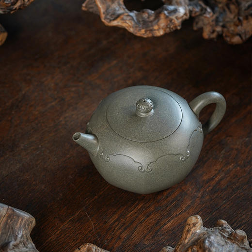 龙德堂陶艺 汤宣武制 《披褐怀玉》芭蕉青 270cc 库存请咨询客服 商品图1