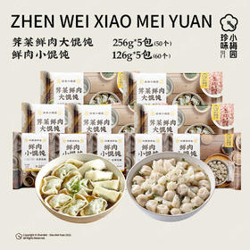 停发】5分钟轻松出餐 全家老小都爱吃 珍味小梅园 馄饨组合10包（芥菜大馄饨+鲜肉小馄饨）[福利品]