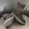 lfgj BC001 厚底内增高女靴子加绒磨砂针织毛线短靴百搭防滑女靴 商品缩略图9