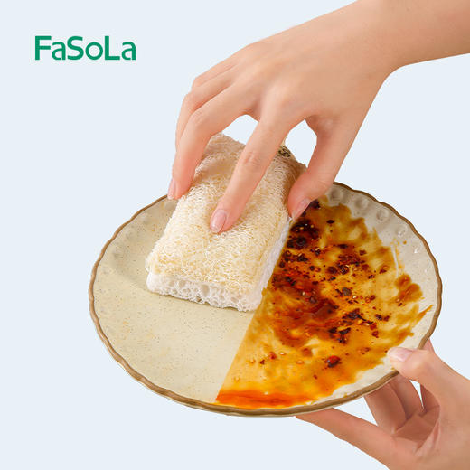 FaSoLa木浆棉天然丝瓜络洗碗布双面去污百洁布刷碗布家务清洁抹布 商品图2