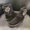 lfgj BC001 厚底内增高女靴子加绒磨砂针织毛线短靴百搭防滑女靴 商品缩略图10