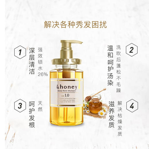 安蒂花子蜂蜜滋养氨基酸洗发水440ml（改善毛躁染烫分叉控油蓬松柔顺 日本进口无硅油洗发露男女） 商品图3