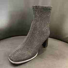 lfgj BM604   女潮ins网红中筒粗跟弹力满钻时装靴