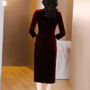 AHM asy5698丝绒连衣裙时尚气质旗袍 商品缩略图2