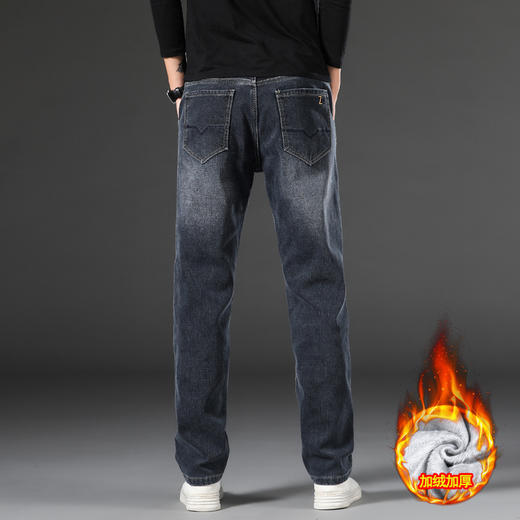 【新款DQ】大码男装冬季新款加绒加厚牛仔裤男宽松弹力商务百塔牛仔长裤 商品图3