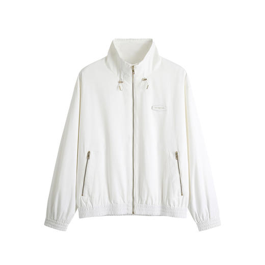 HIM漢崇 休闲立领短款纯色运动夹克男绒面感宽松轻薄外套2025秋季 商品图4