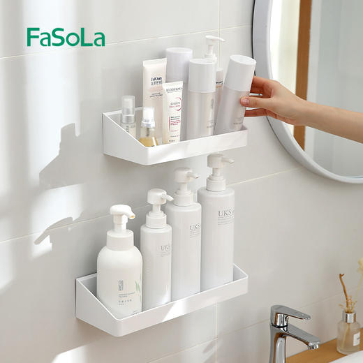 FaSoLa白色浴室洗漱台化妆品置物架镜前壁挂式洗手间墙面收纳架子 商品图2