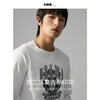 HIM漢崇  图案印花圆领套头长袖T恤休闲百搭白色打底衫男 2025秋季 商品缩略图2