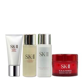 专柜 SK-II/SK-II旅行四件套（护肤洁面霜20g+嫩肤清莹露30ml+护肤精华露30ml+霜15g）