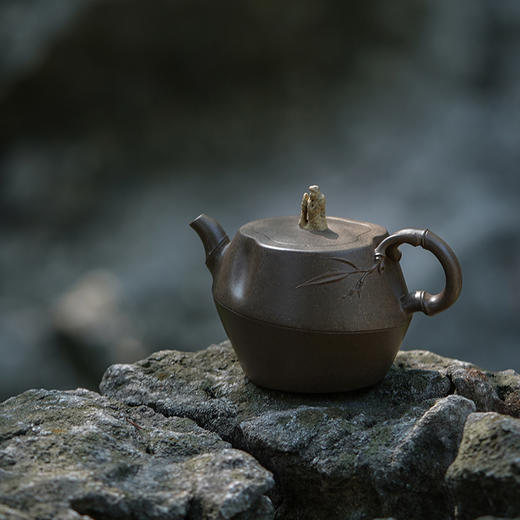 龙德堂陶艺 徐飞制 《竹·悟》泥料原矿青段 320cc 库存请咨询客服 商品图0