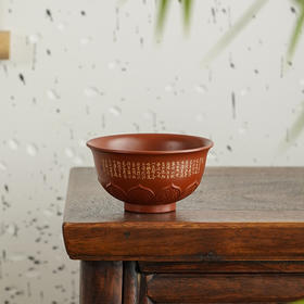 龙德堂陶艺 朱泥砂觯之莲开三度 80cc