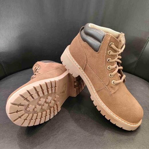 lfgj BA902 马丁靴女英伦风复古短筒单靴磨砂真皮厚底大头系带短靴 商品图3