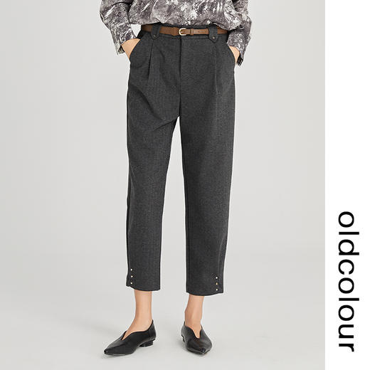 oldcolour2022冬季新款时尚气质休闲百搭设计款长裤GN41073951 商品图0