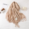 【加厚仿羊绒围巾】秋冬纯色超柔软保暖围巾 韩版披肩单色流苏长短两用围脖15色 商品缩略图3