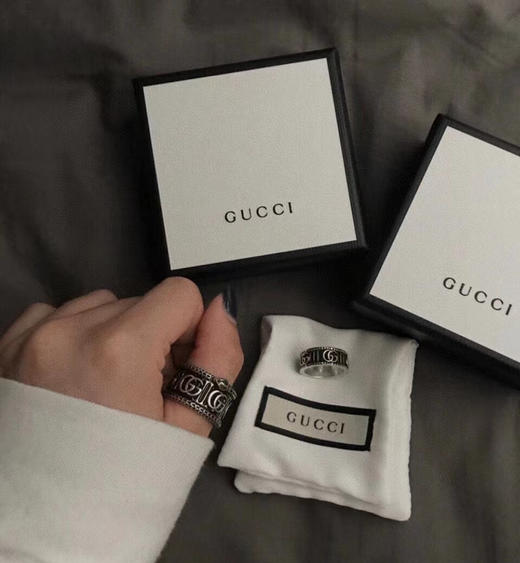 𝐆𝐮𝐜𝐜𝐢古驰  双G蛇形宽版戒 商品图1