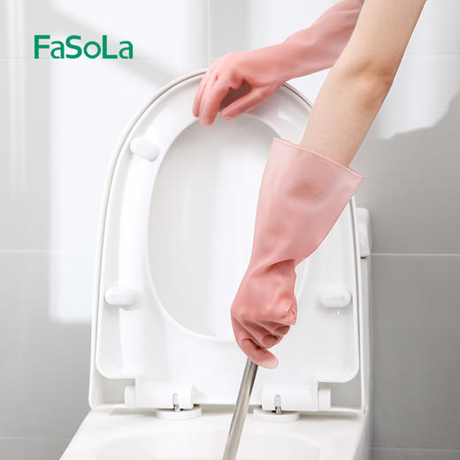 FaSoLa手套家务洗碗厨房耐用加长加绒冬季防水洗衣服家用冬天保暖 商品图1