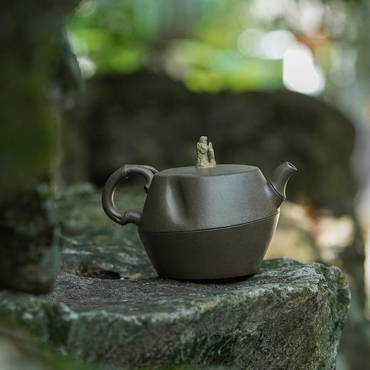 龙德堂陶艺 徐飞制 《竹·悟》泥料原矿青段 320cc 库存请咨询客服 商品图3