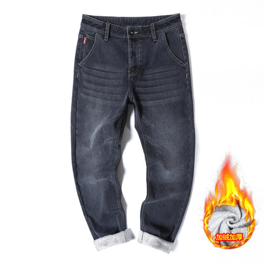 【新款DQ】大码男装冬季新款加绒加厚牛仔裤男宽松弹力商务百塔牛仔长裤 商品图4